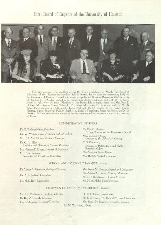 first Board of Regents of UH