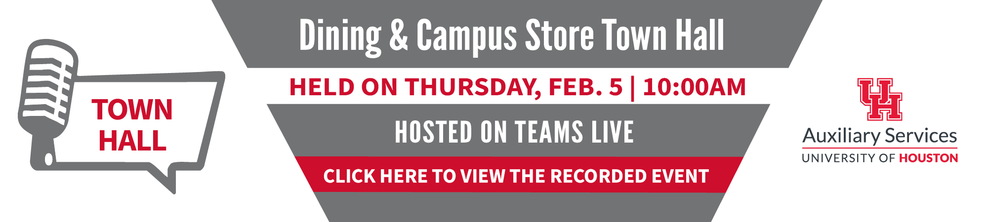 Banner for the Dining and Campus Store Town Hall