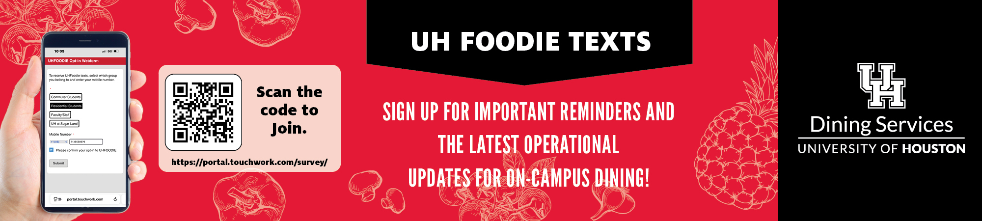 UHFoodie Text Message Promotion