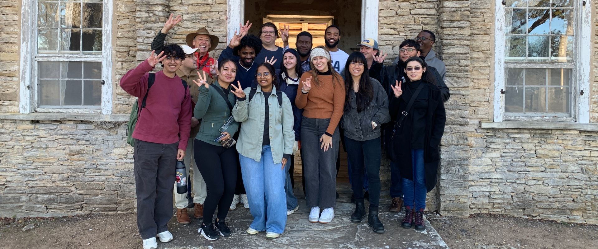 Students pose at Port of Houston