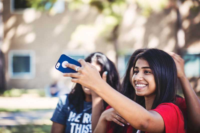 students taking a selfie