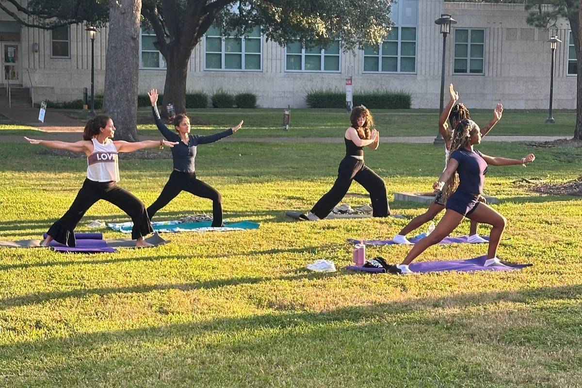 Students stretching