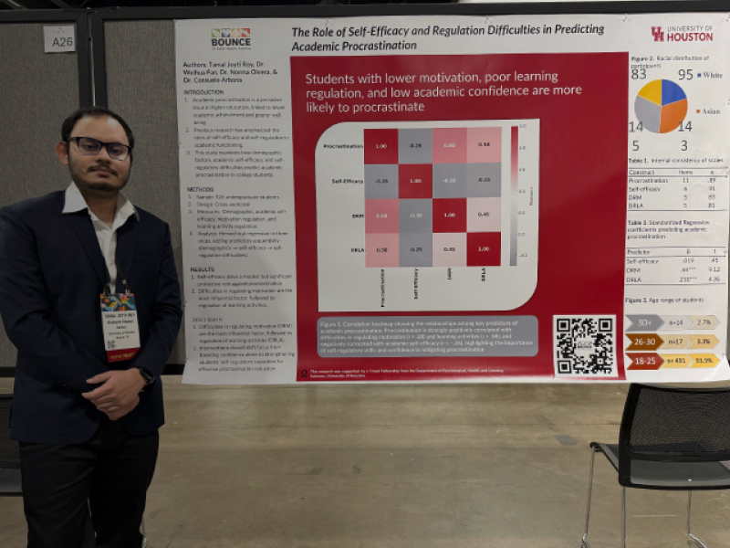 Intern presenting a research poster