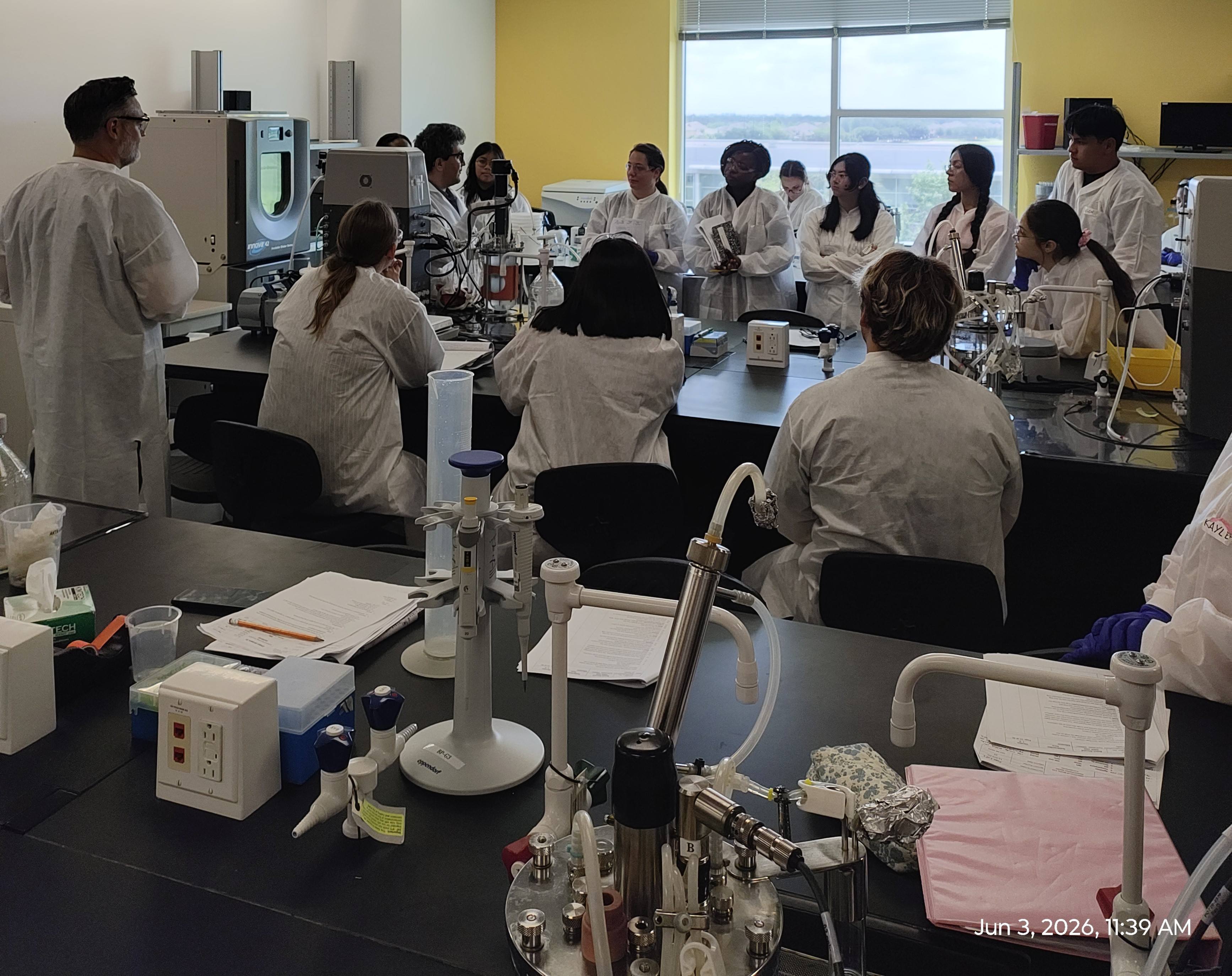 Participants at the biomanufacturing training