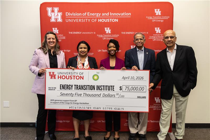 bp's Dawn Constantin and Jessica Kemp present sponsorship check to ETI