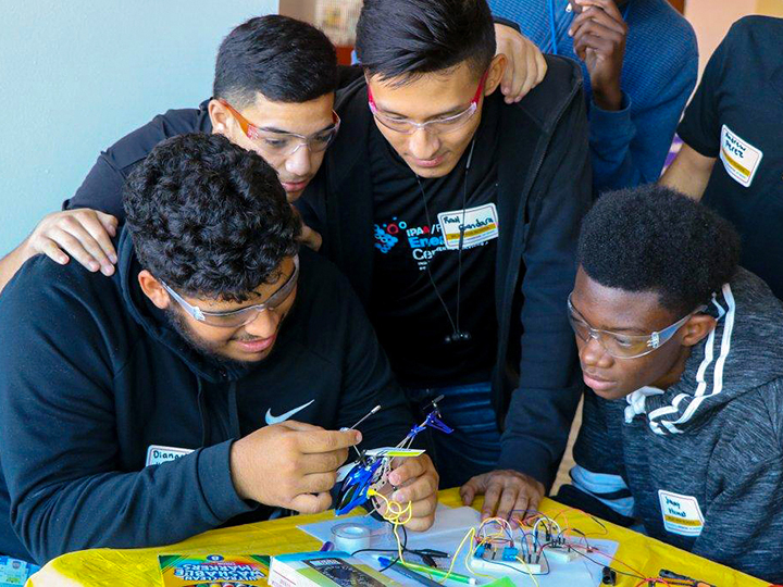 group of high school students