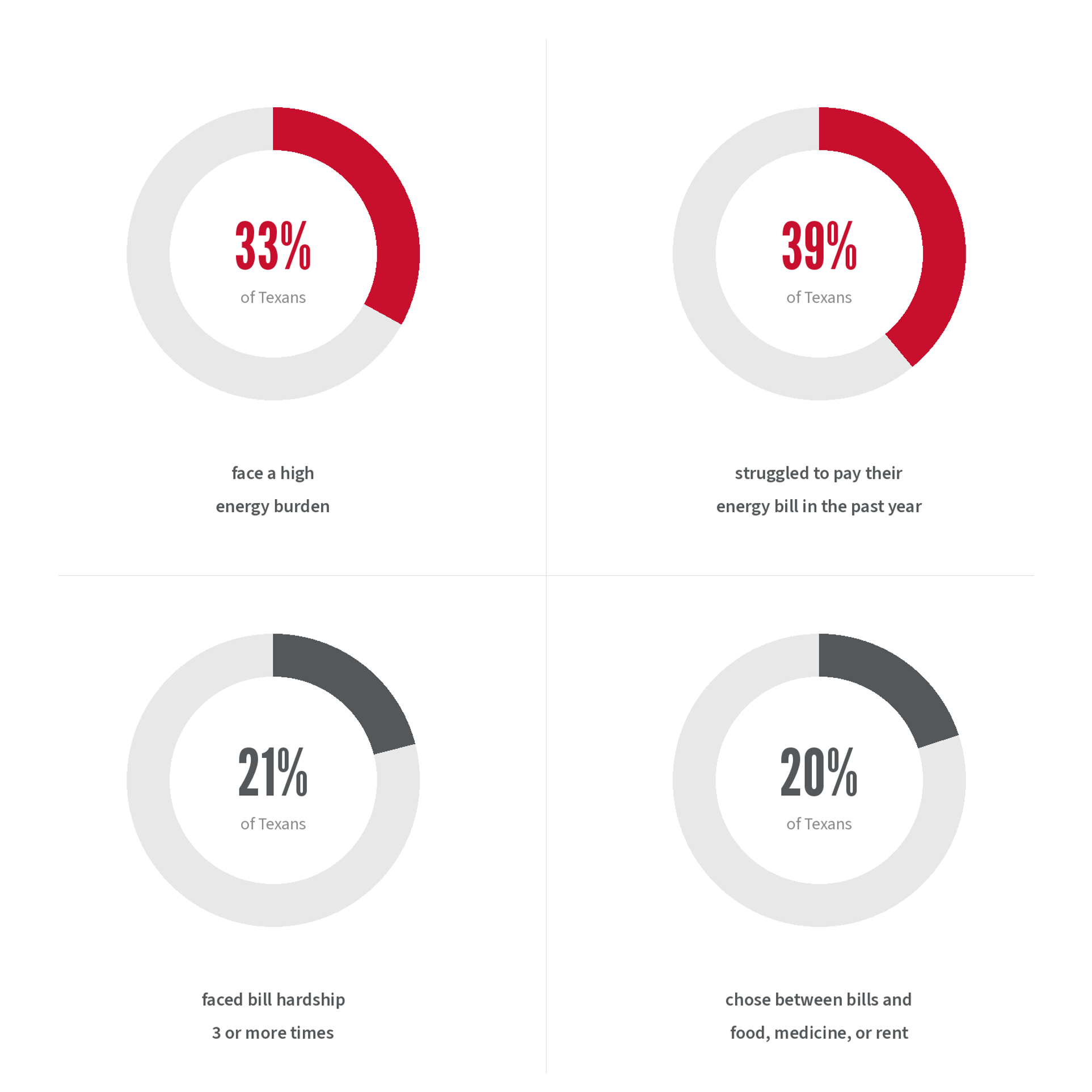 percentage of texans who are dealing with electricity affordability issues