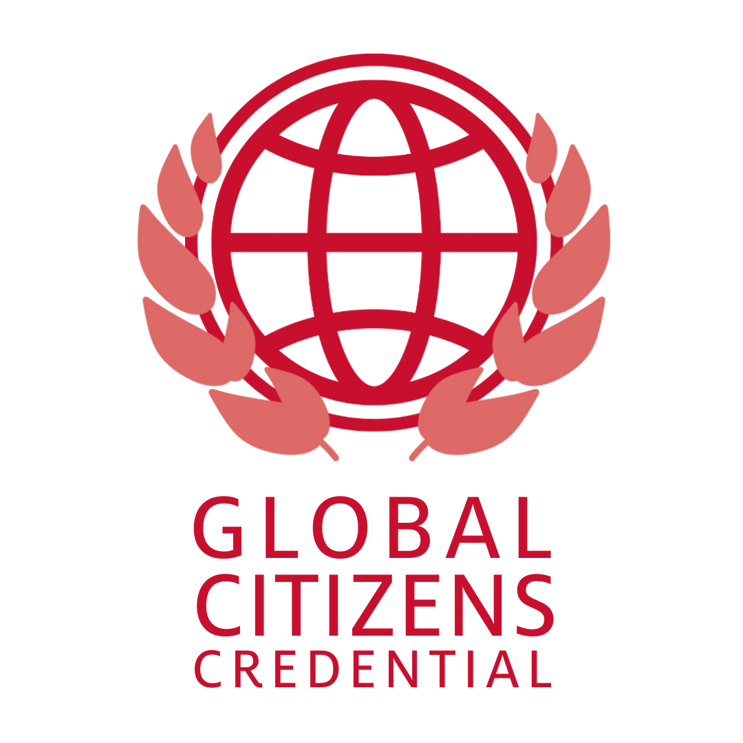 image of hemisphere globe with laurels and text GCC