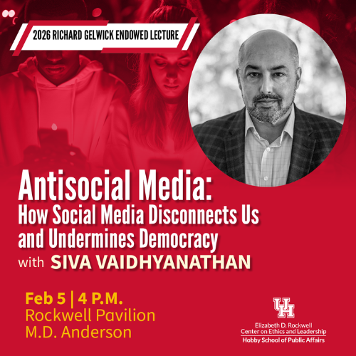 flyer graphic of Antisocial media with Siva Vaidhyanathan