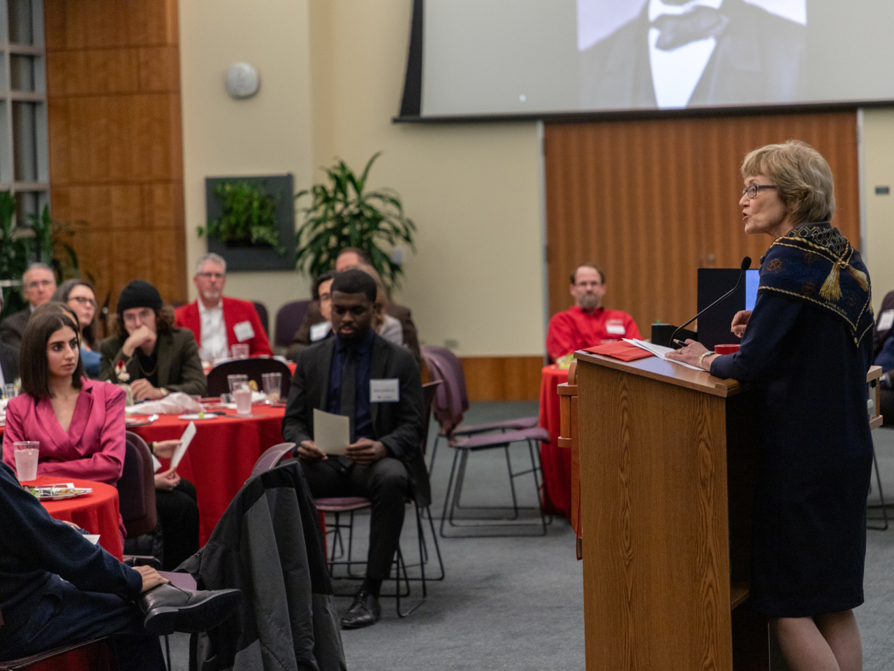 lady giving presentation