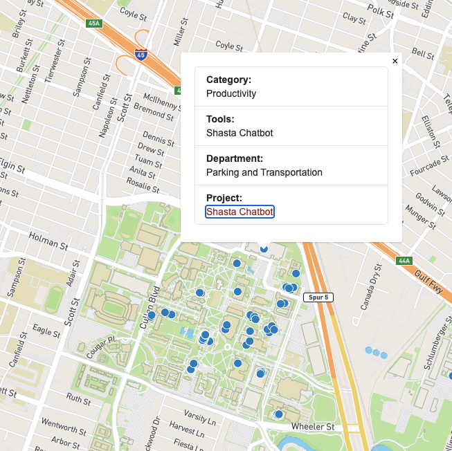 AI Heatmap at UH - map screenshot