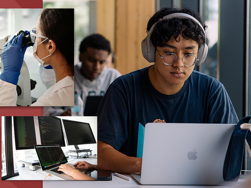Various people using laptops