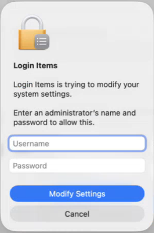 Enter Admin Credentials