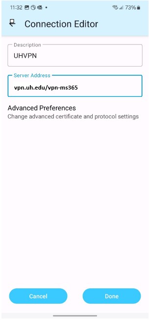 Connection Editor Prompt