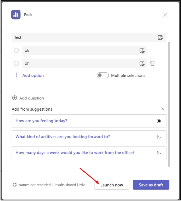 Conduct a Poll Step 5