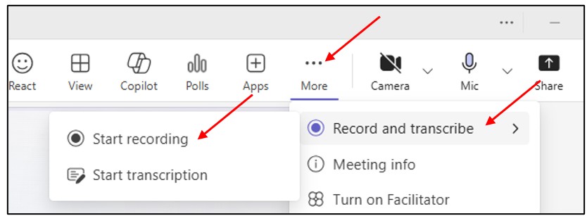 Record a Meeting Step 1
