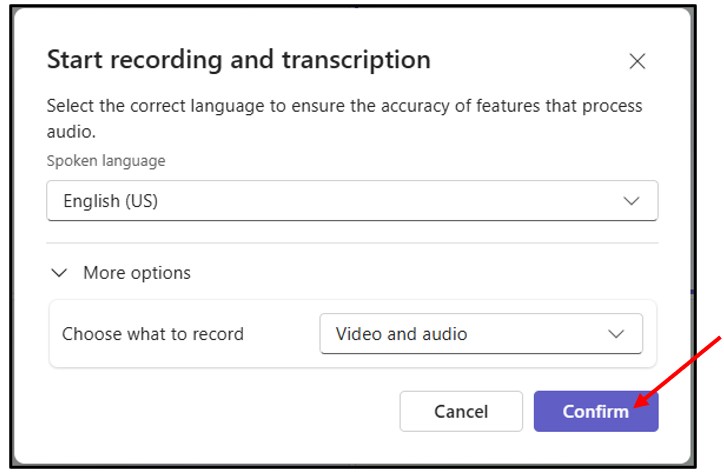 Record a Meeting Step 2