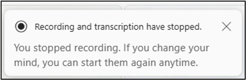 Stop Recording Note
