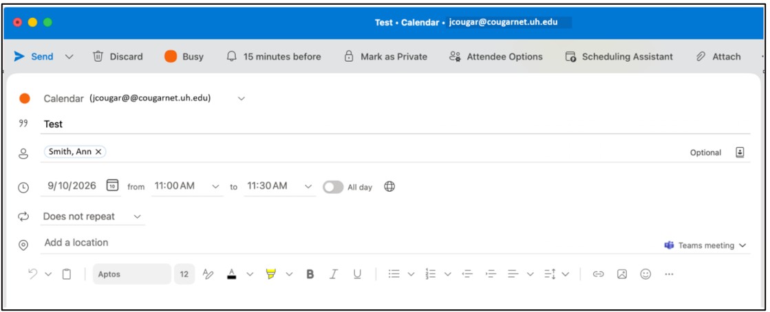 Schedule a Meeting on Another Person's Behalf on a Mac 2