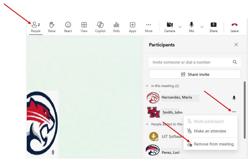 Remove Attendees from Meeting