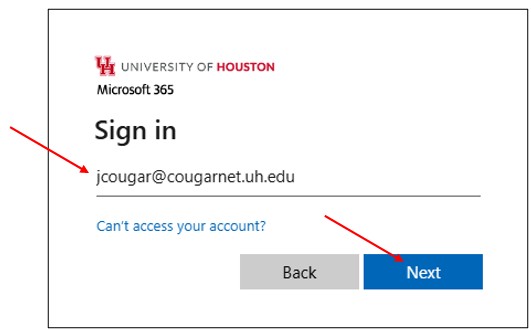 Enter Microsoft 365 Email