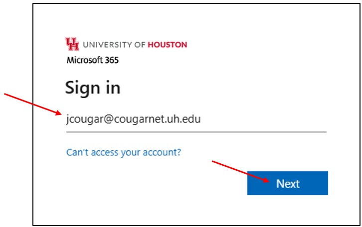 Enter Microsoft 365 Email