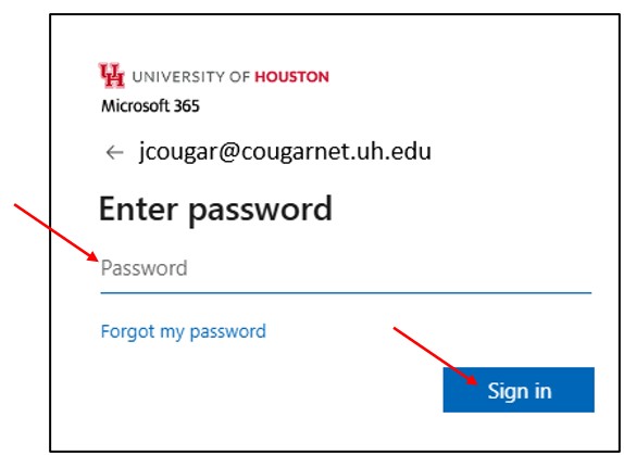 Enter CougarNet Password