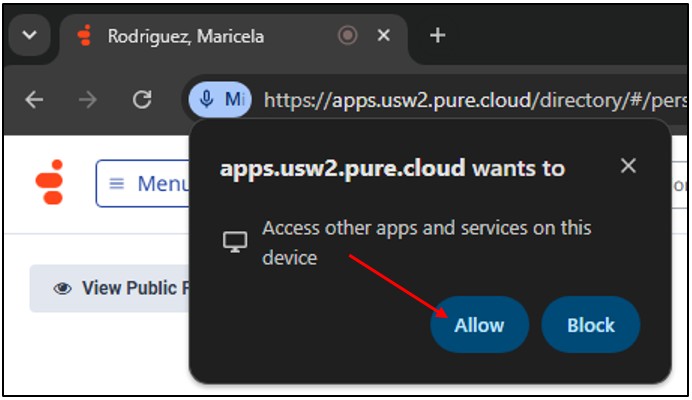 Select Allow