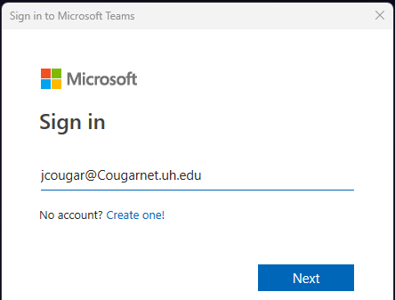 Sign in to Teams
