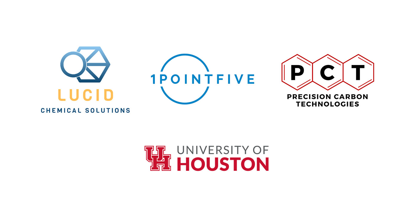 Logos of new Tech Bridge Partners, Lucid Chemical Solutions, 1 Point Five, Precision Carbon Technologies
