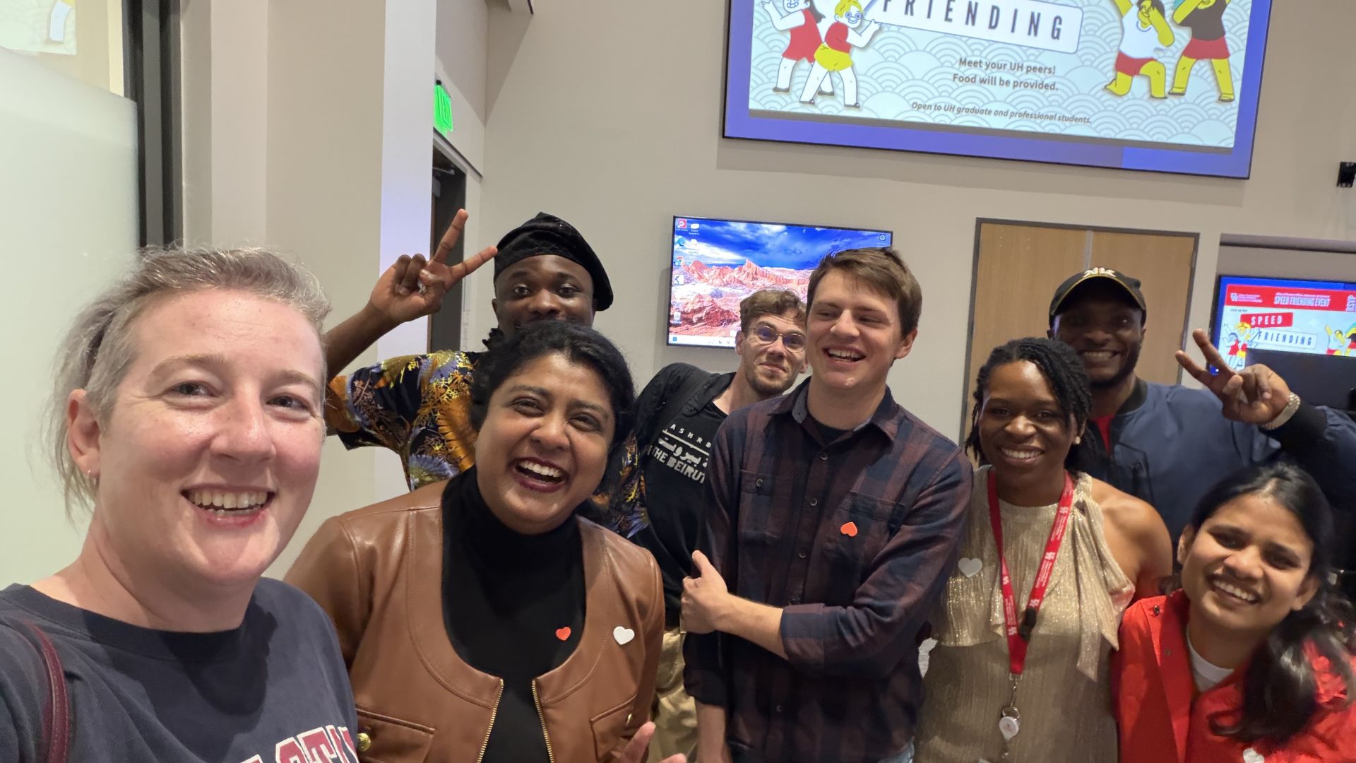 Students and staff enjoying Speed Friending event.