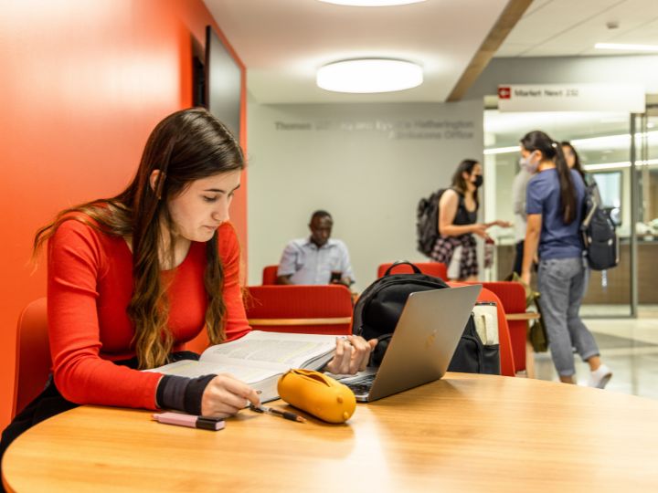 Student studying