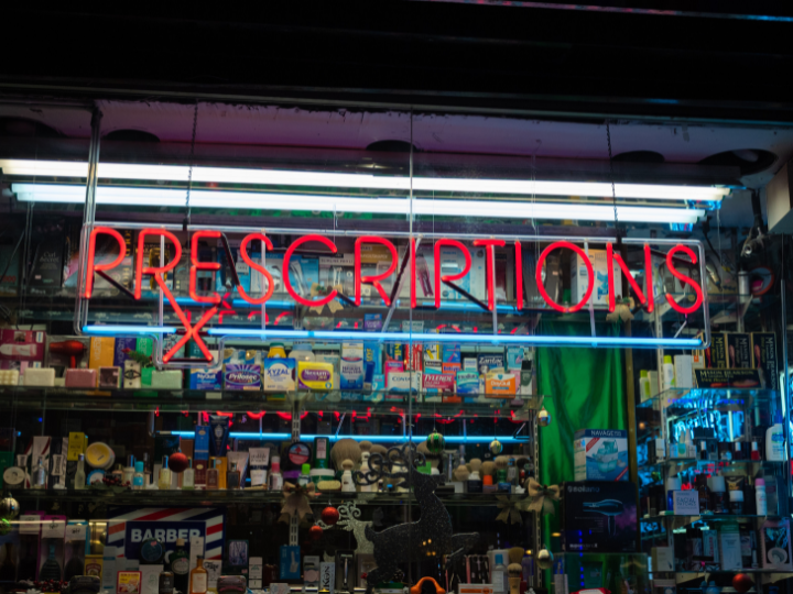 prescriptions neon sign