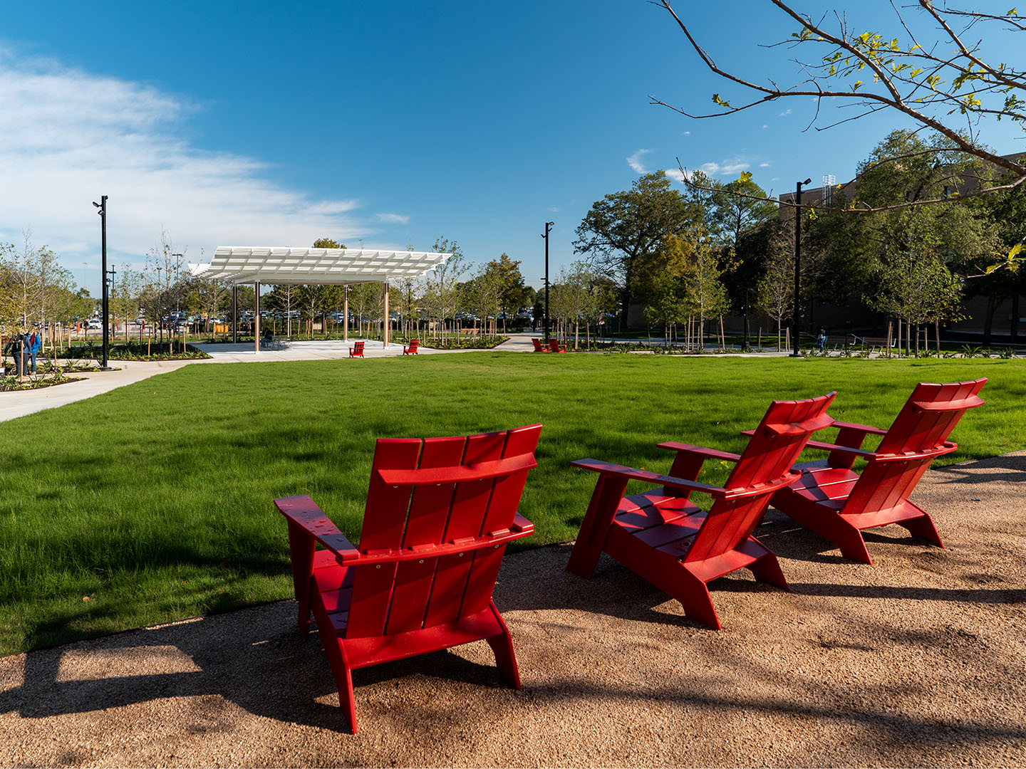 Patio chairs at the Wilhelmina’s Grove amphitheater.
