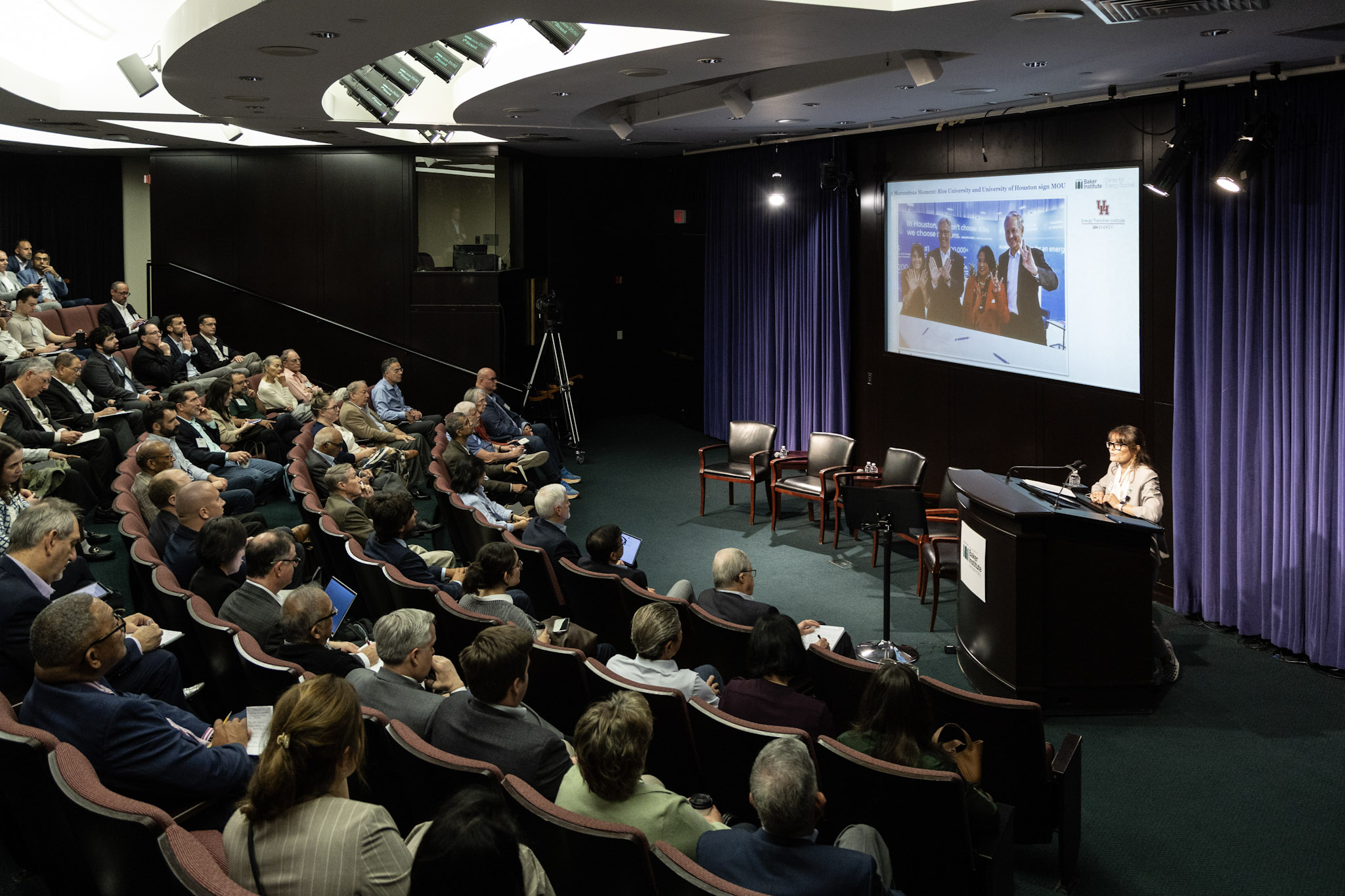 This is an image of Rachel Meidl addressing the audience.