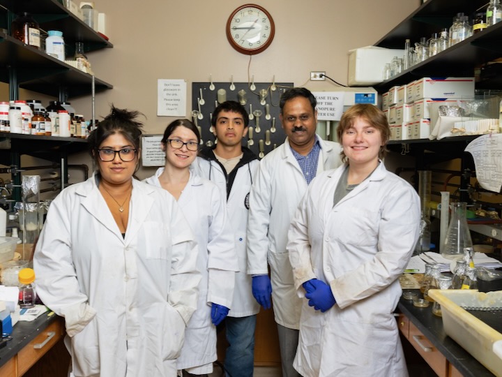 group of students in a lab