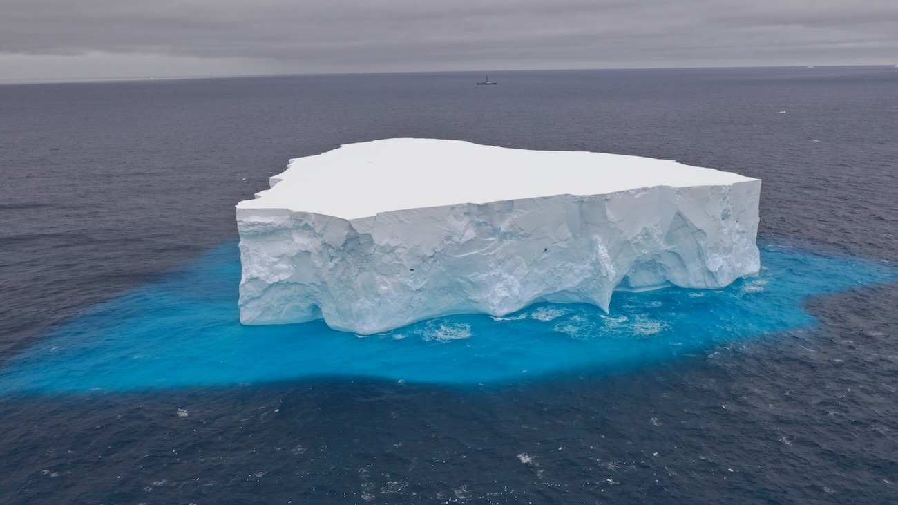 floating glacier in antarctic sea