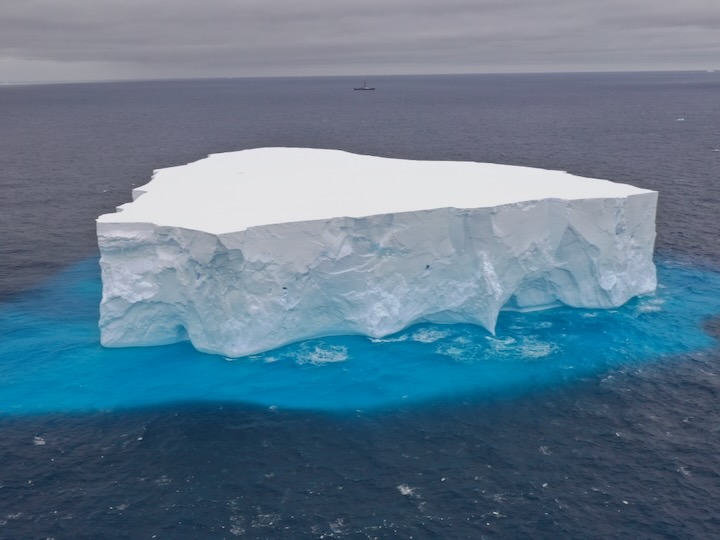 floating glacier in antarctic sea