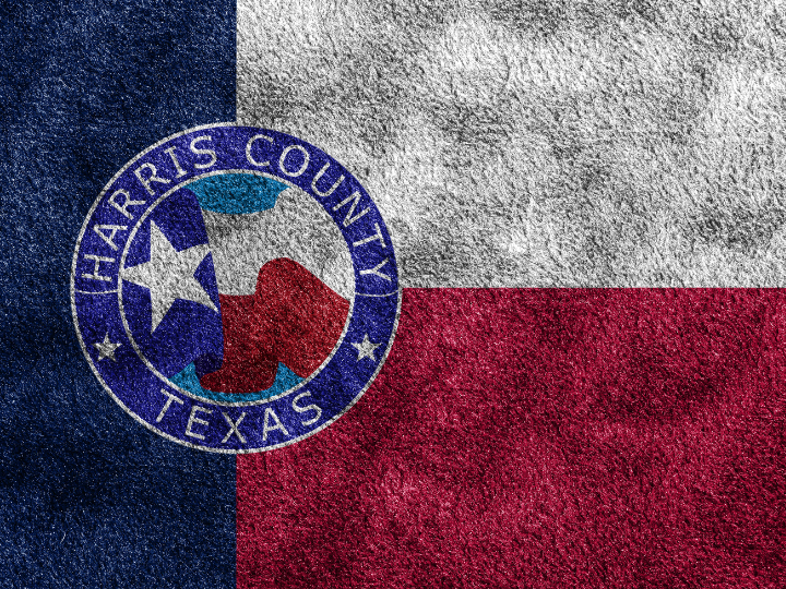 harris county logo on a texas flag