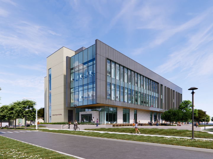 artist rendering of new medical research building at uh