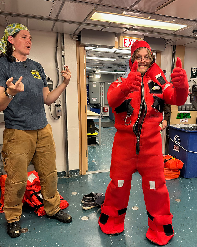 Students aboard the R/V Sikuliaq.