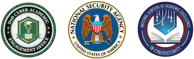 DoD Cyber Academic Engagement Office Insignia, National Security Agency Insignia, and National Centers of Academic Excellence in Cyber Security Insignia