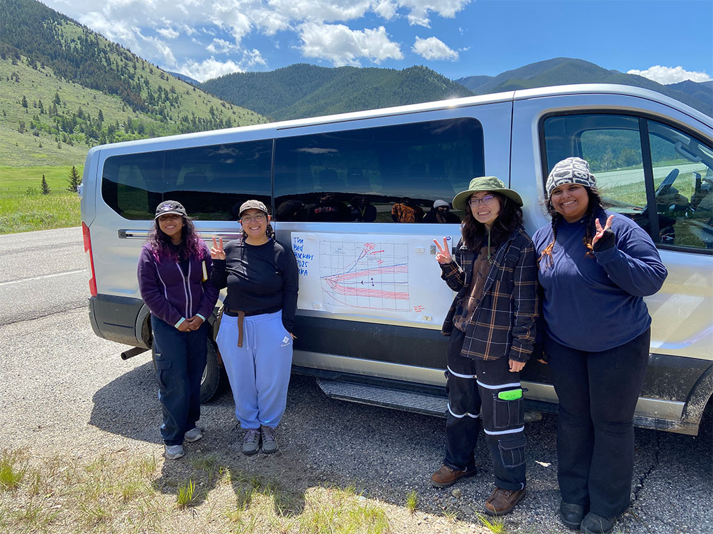One of the groups presents their interpretation of well data and their own observations. Photo credit: Jack McLaughlin, TA