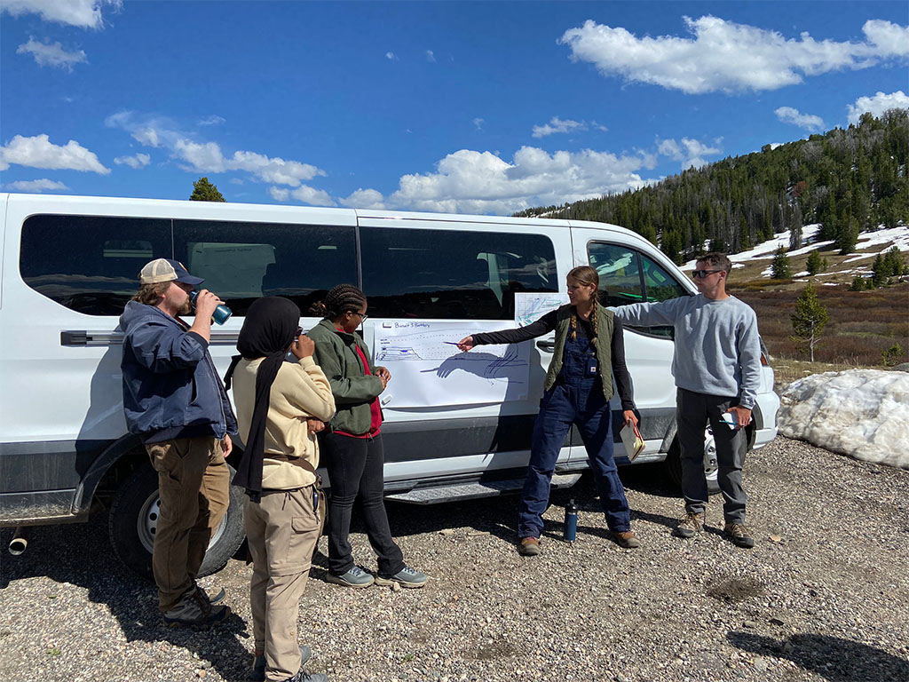 One of the groups give one last presentation. This time incorporating all of the knowledge they’ve gained throughout the day. Photo credit: Jack McLaughlin, TA