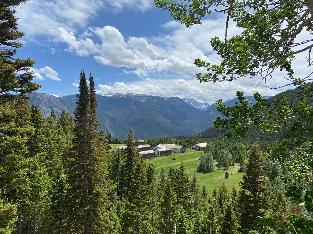 Old residential buildings. During its heyday in the 1940s, the Stillwater Mine was a place where entire families lived. Photo credit: Jack McLaughlin, TA