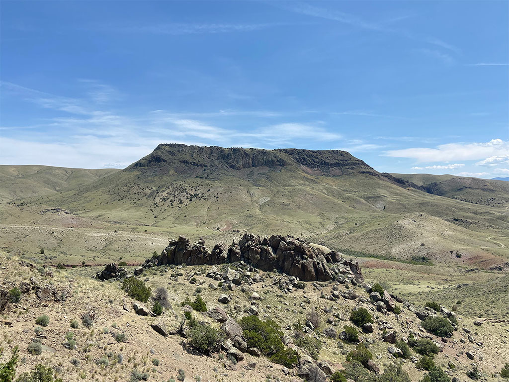 A view of Block Mountain from within the field area. Fortunately, the students are not required to climb it. Photo credit: Jack McLaughlin, TA