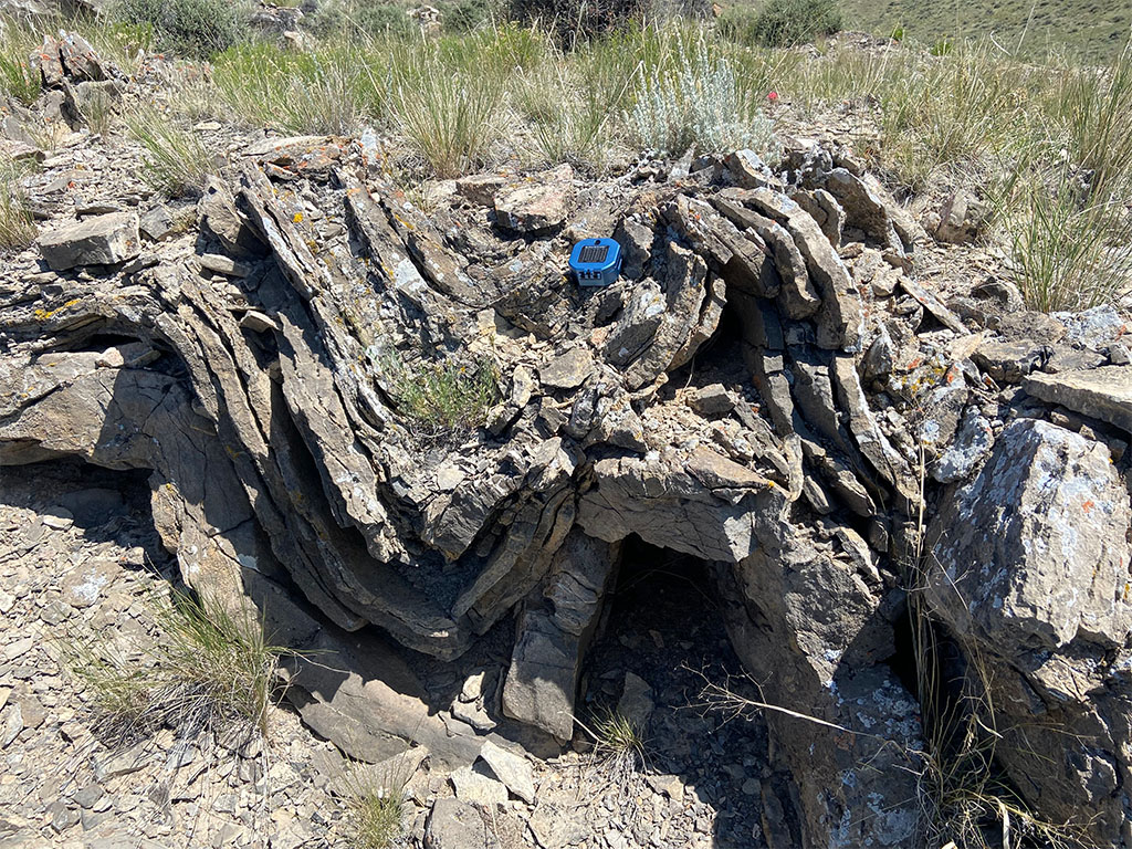 Small-scale folding a came across while trying to track down students to help. Photo credit: Jack McLaughlin, TA
