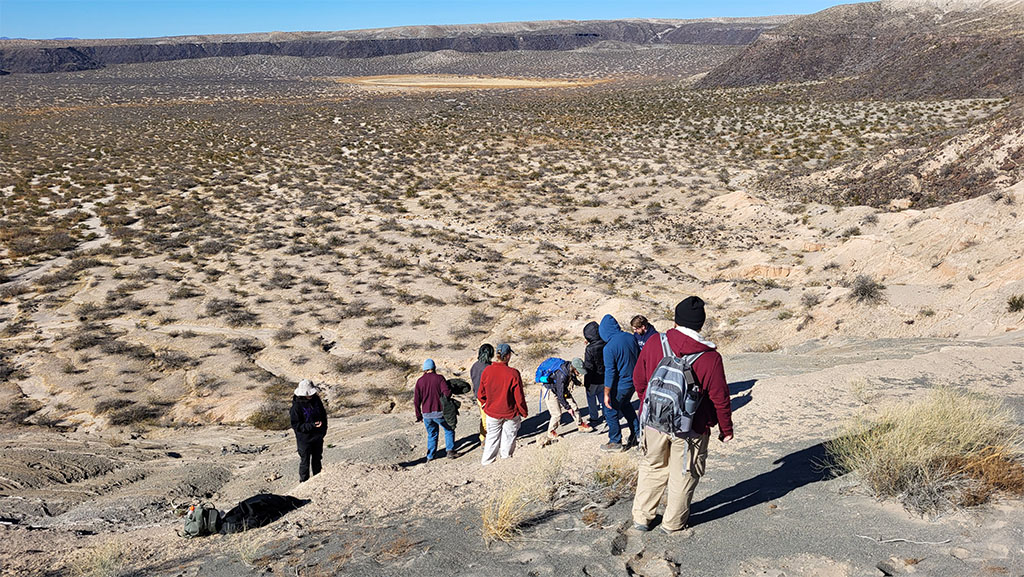 We hiked as far down as we could safely go to see the exposed structures. Photo credit: Korien Oostingh