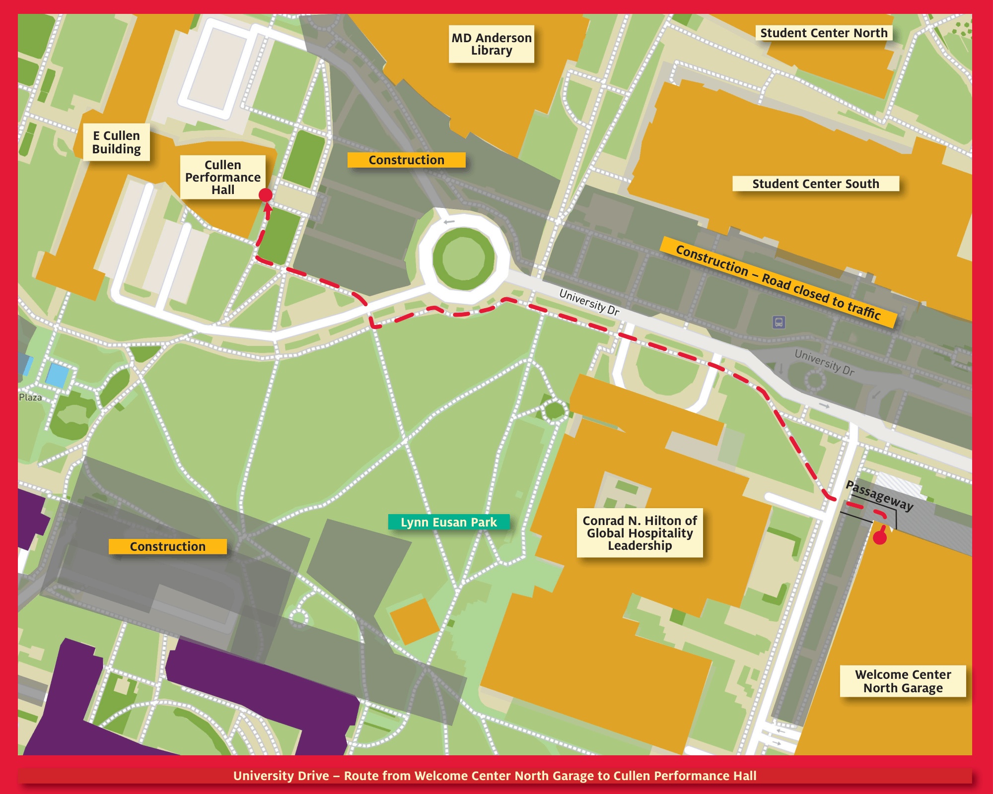 map of Cullen Performance Hall