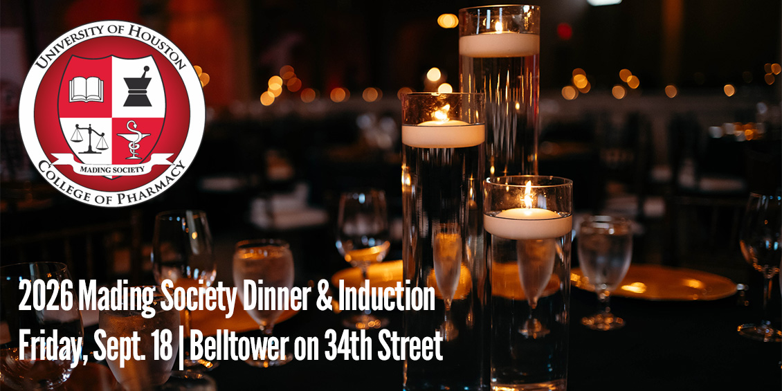 mading logo, formal candelit dinner setting and text with event information